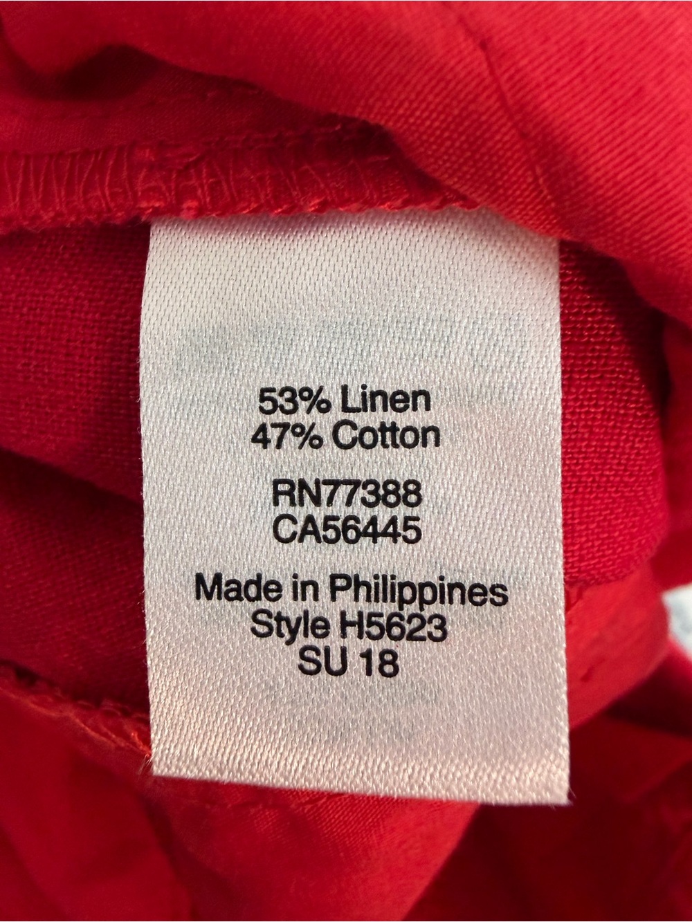 J Crew Scalloped Hem Linen Blend Shorta Womens 8 Red Summer Resort Stretch Chic - Picture 9 of 9